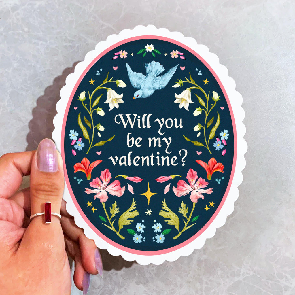 Will You Be My Valentine? | Oval-shape card